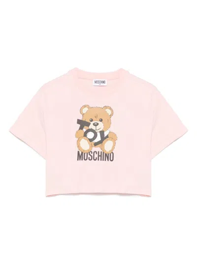 Moschino Kids' Teddy Bear-print T-shirt In Pink