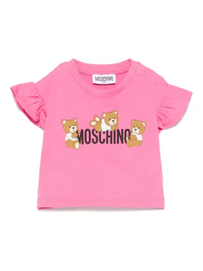 Moschino Babies' Teddy Bear-print T-shirt In Pink