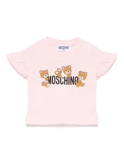 Moschino Babies' Teddy Bear-print T-shirt In Pink