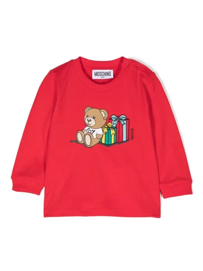 Moschino Babies' Teddy Bear-print T-shirt In Red