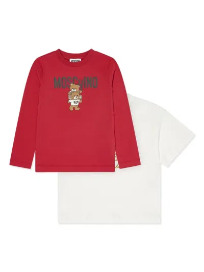 Moschino Kids' Teddy Bear-print T-shirt Set In White