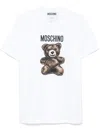 Moschino Teddy Bear Print Crewneck T-shirt In Weiss