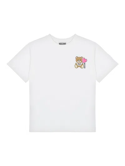Moschino Kids' Teddy Bear-print T-shirt In White