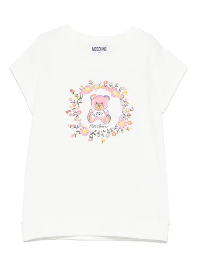 Moschino Kids' Teddy Bear-print T-shirt In White