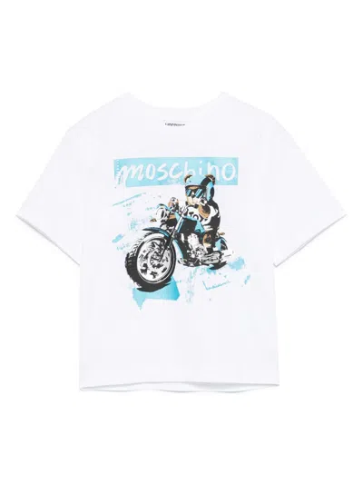 Moschino Kids' Teddy Bear-print T-shirt In White
