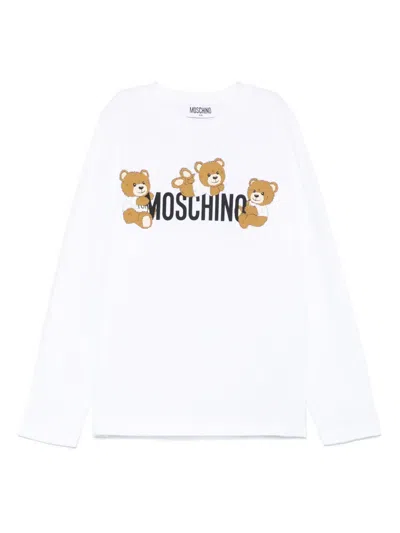 Moschino Kids' Teddy Bear-print T-shirt In White