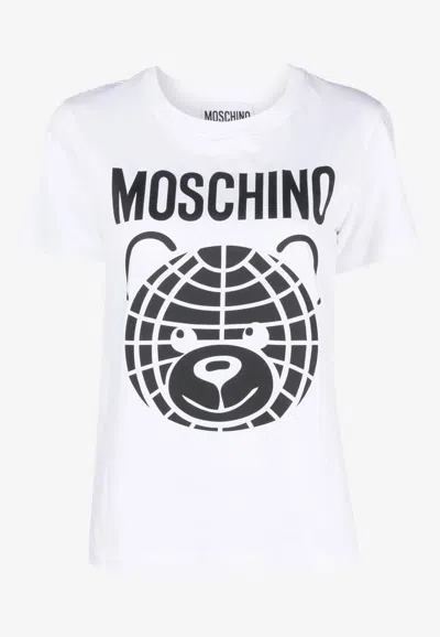 Moschino Teddy Bear Print T-shirt In White