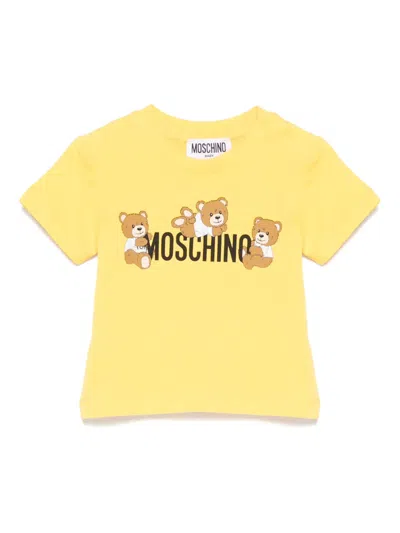 Moschino Babies' Teddy Bear-print T-shirt In Yellow