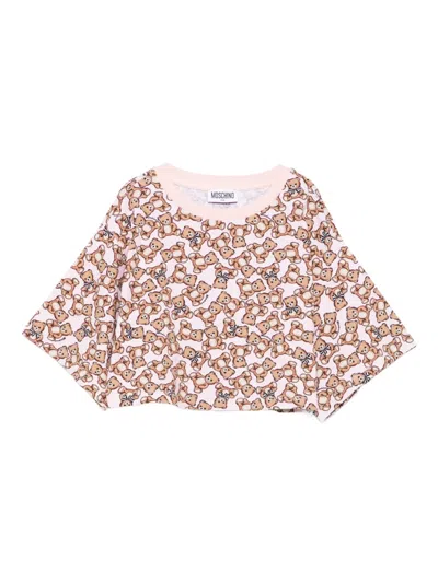 Moschino Kids' Teddy Bear-print Top In Brown