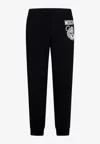 Moschino Black Cotton Teddy Bear Track Trousers In Black