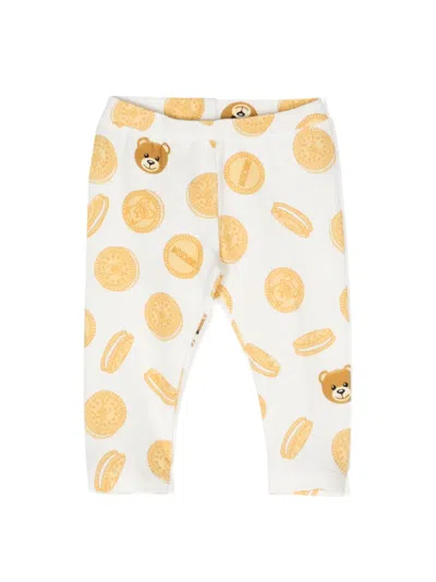 Moschino Babies' Teddy Bear-print Track Pants In White