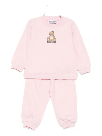 Moschino Babies' Teddy Bear-print Tracksuit In Pink