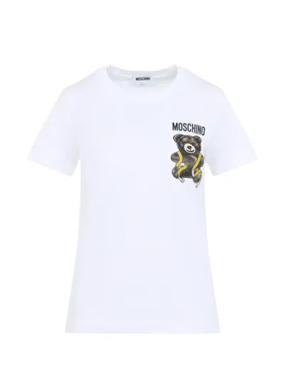 Moschino Teddy Bear Print T-shirt In White