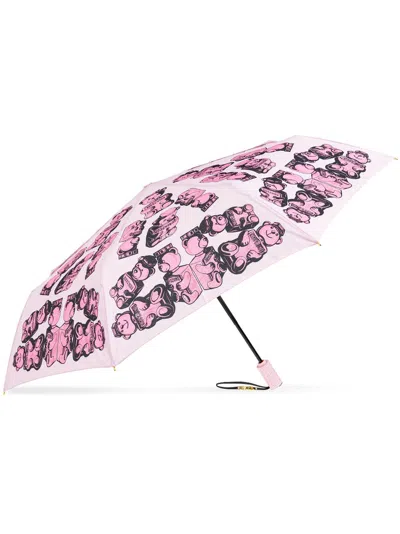 Moschino Teddy Bear-print Umbrella In Pink