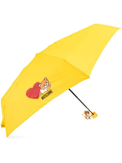 Moschino Teddy Bear-print Umbrella In Yellow