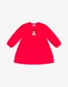 Moschino Teddy Bear Printed Cotton Fleece Dress In Red