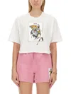 MOSCHINO MOSCHINO TEDDY BEAR PRINTED CREWNECK CROPPED T