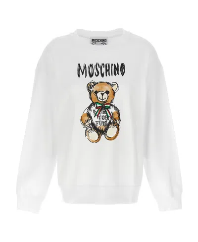 MOSCHINO MOSCHINO TEDDY BEAR PRINTED CREWNECK SWEATSHIRT