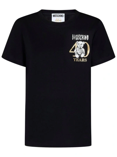 Moschino Teddy Bear-printed Crewneck T-shirt In 1555