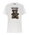 Moschino Short Sleeve Crew Neck Graphic Print Top In White