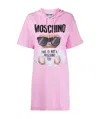 Moschino Teddy Bear Printed Hooded T-shirt Dress In Pink