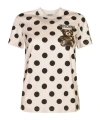 Moschino Polka Dot Graphic Print Short Sleeve Top In Neutral