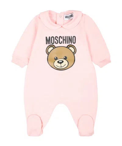 Moschino Teddy Bear Printed Jumpsuit In Pink