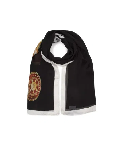 Moschino Teddy Bear Printed Scarf In Black
