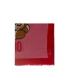 Moschino Teddy Bear Printed Scarf In Red