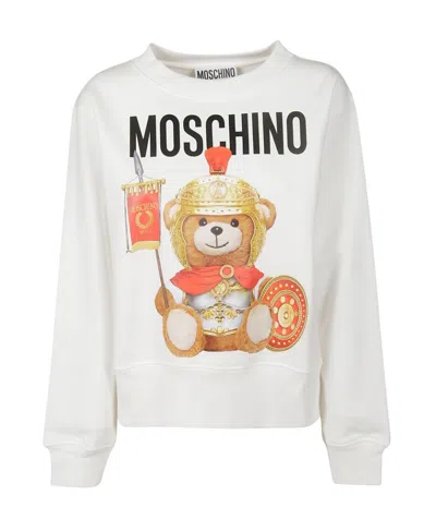 Moschino Teddy Bear Printed Sweater In Nude