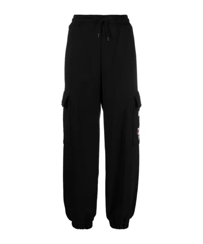 Moschino Teddy Bear Printed Tapered Leg Track Pants In Black