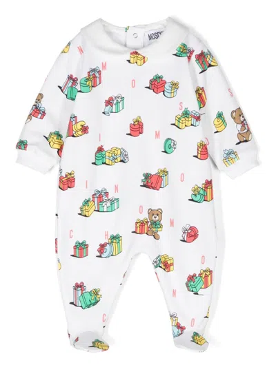 Moschino Babies' Teddy Bear Pyjamas In White