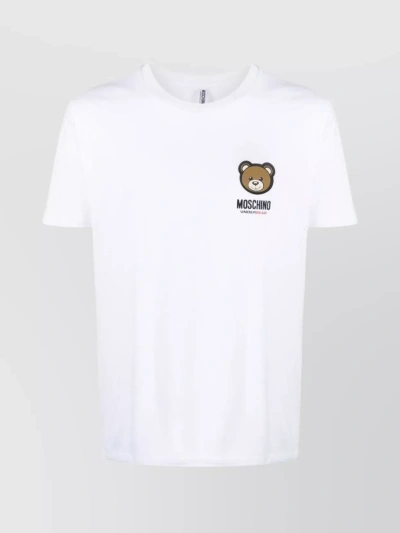 Moschino Logo Teddy Bear Printed Crewneck T-shirt In White