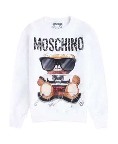Moschino Teddy Bear Printed Sweatshirt In White