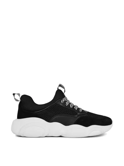 Moschino Teddy Bear Run Sneakers In Black