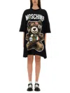 Moschino "teddy Bear" Short Dress In Black