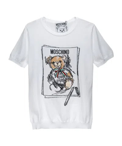 Moschino Teddy Bear Short-sleeved T-shirt In White