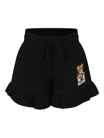 Moschino Kids' Teddy Bear Shorts In Black