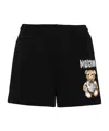 Moschino Teddy Motif Embroidered Track Shorts In Black