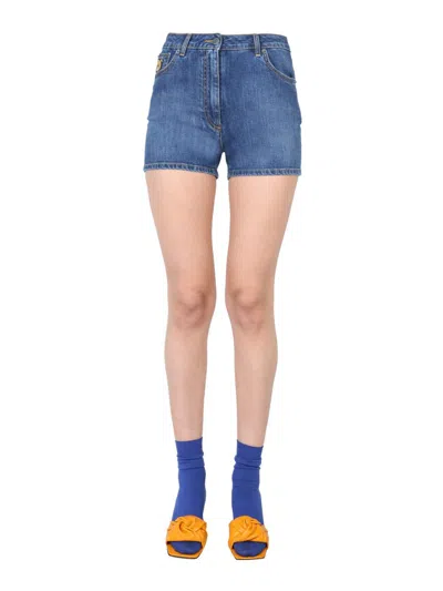 Moschino Teddy Bear Shorts In Blue