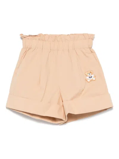 Moschino Kids' Teddy Bear Shorts In Neutrals