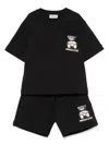 Moschino Teddy Bear Shorts Set In Black