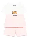 Moschino Teddy Bear Shorts Set In Pink