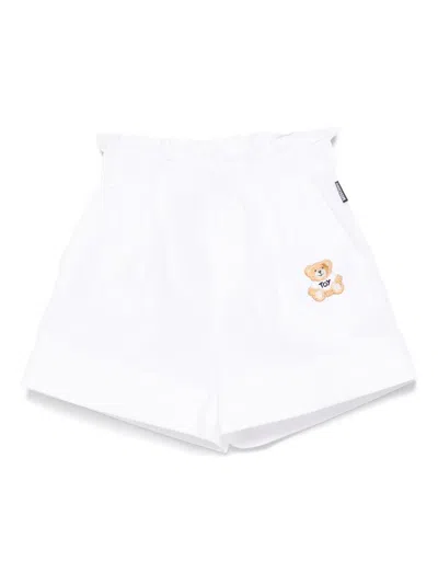 Moschino Kids' Teddy Bear Shorts In White