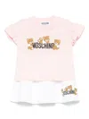 Moschino Teddy Bear Skirt Set In White