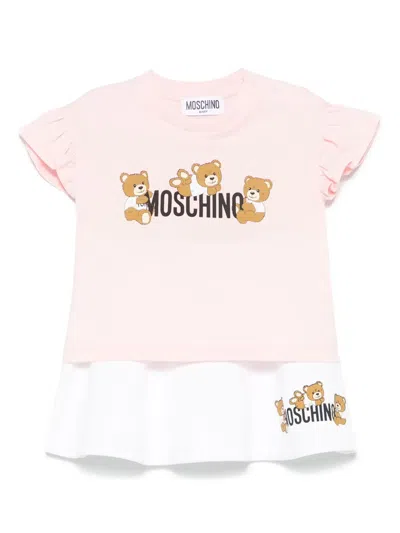 Moschino Babies' Teddy Bear Skirt Set In White