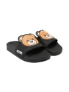Moschino Teddy Bear Slides In Black