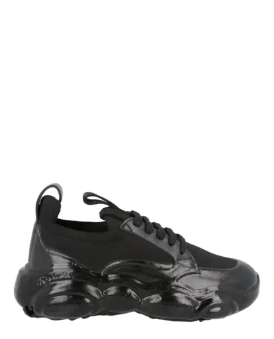 Moschino Teddy Bear Sole Sneakers In Black
