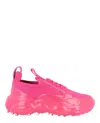 Moschino Logo-patch Leather Sneakers In Pink