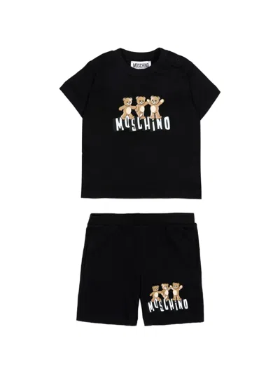 Moschino Babies' Teddy Bear Sports Set In Black